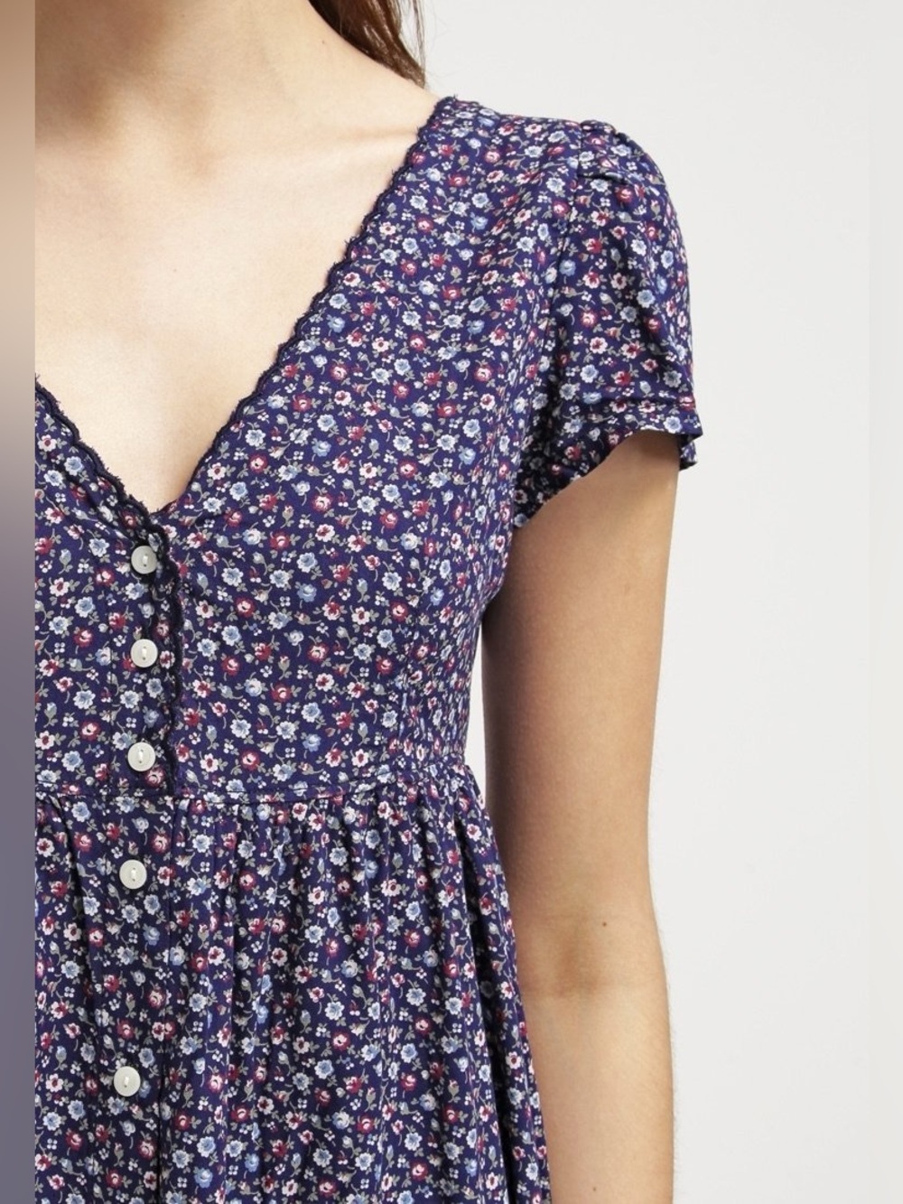 Denim & Supply Ralph Lauren Navy Floral Button-Front Mini Dress - Picture 4 of 6